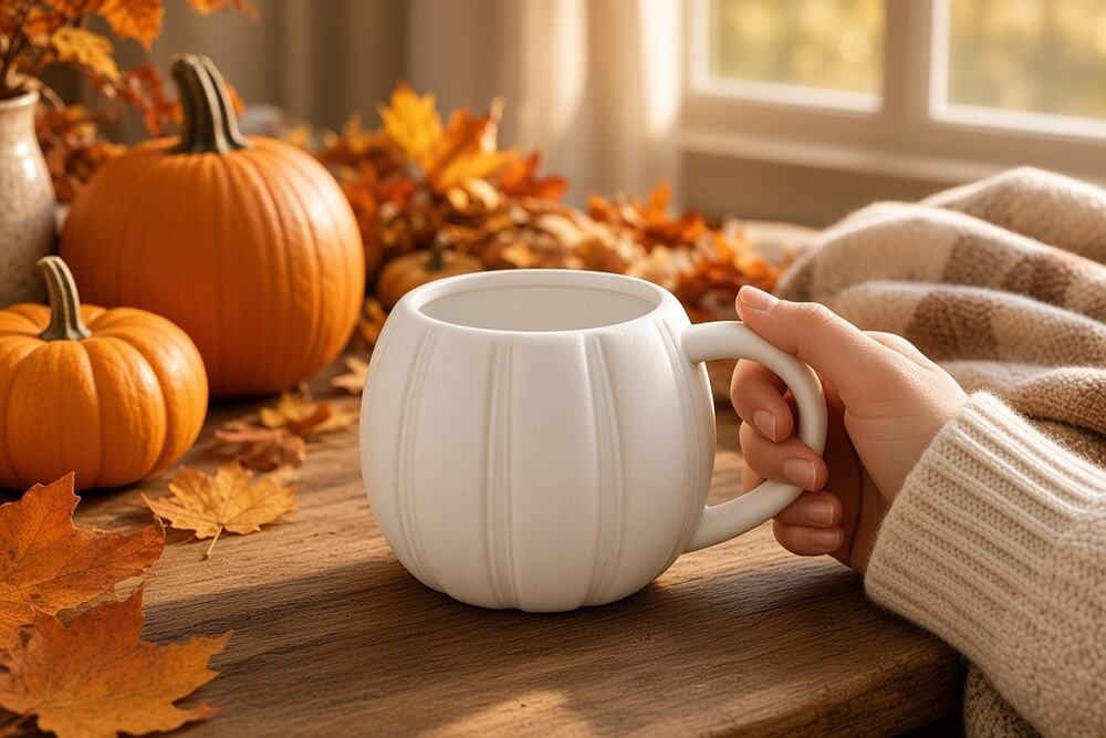 Hyde and EEK 2024 White Pumpkin Stoneware Mug Target Halloween Fall